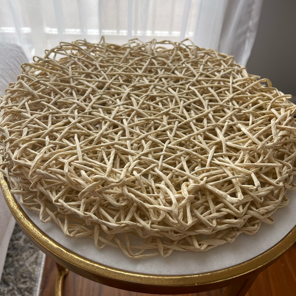 4 Woven Straw Place Mats